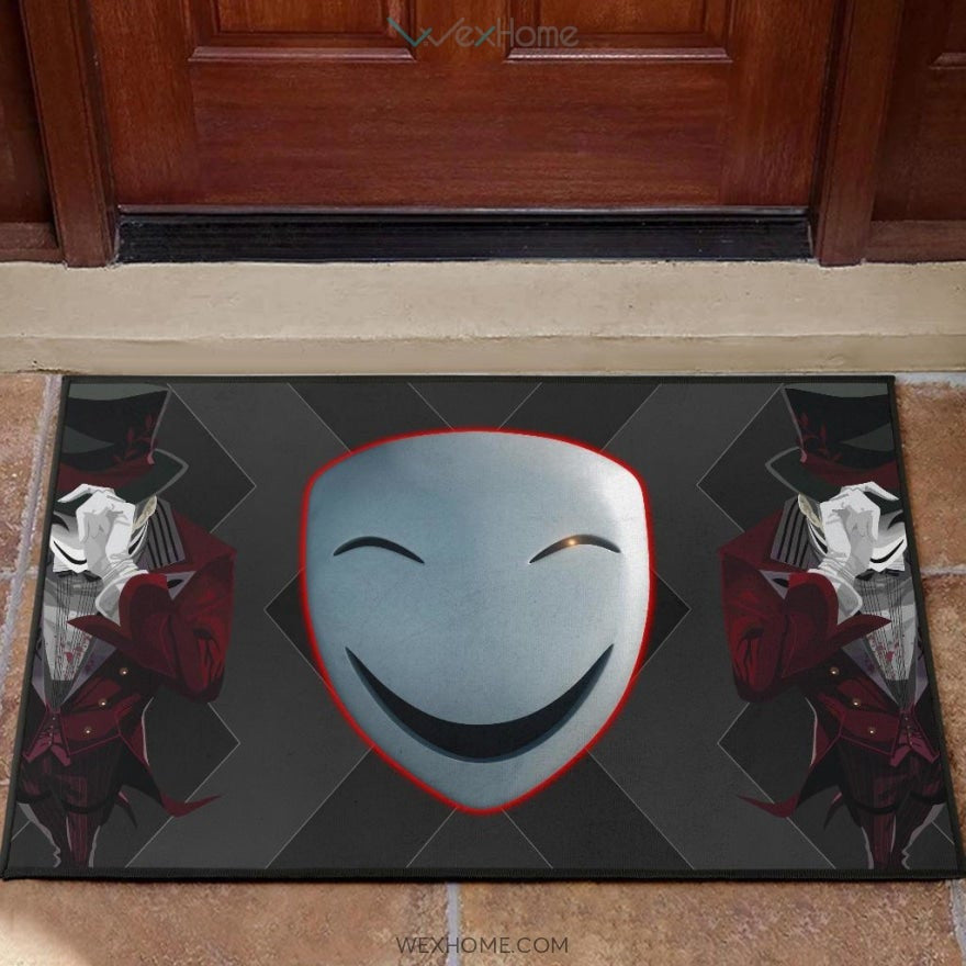 Horror Movie Hiruko Kagetane Black Bullet Smiling Mask Door Mat Home Decor