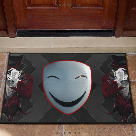 Horror Movie Hiruko Kagetane Black Bullet Smiling Mask Door Mat Home Decor