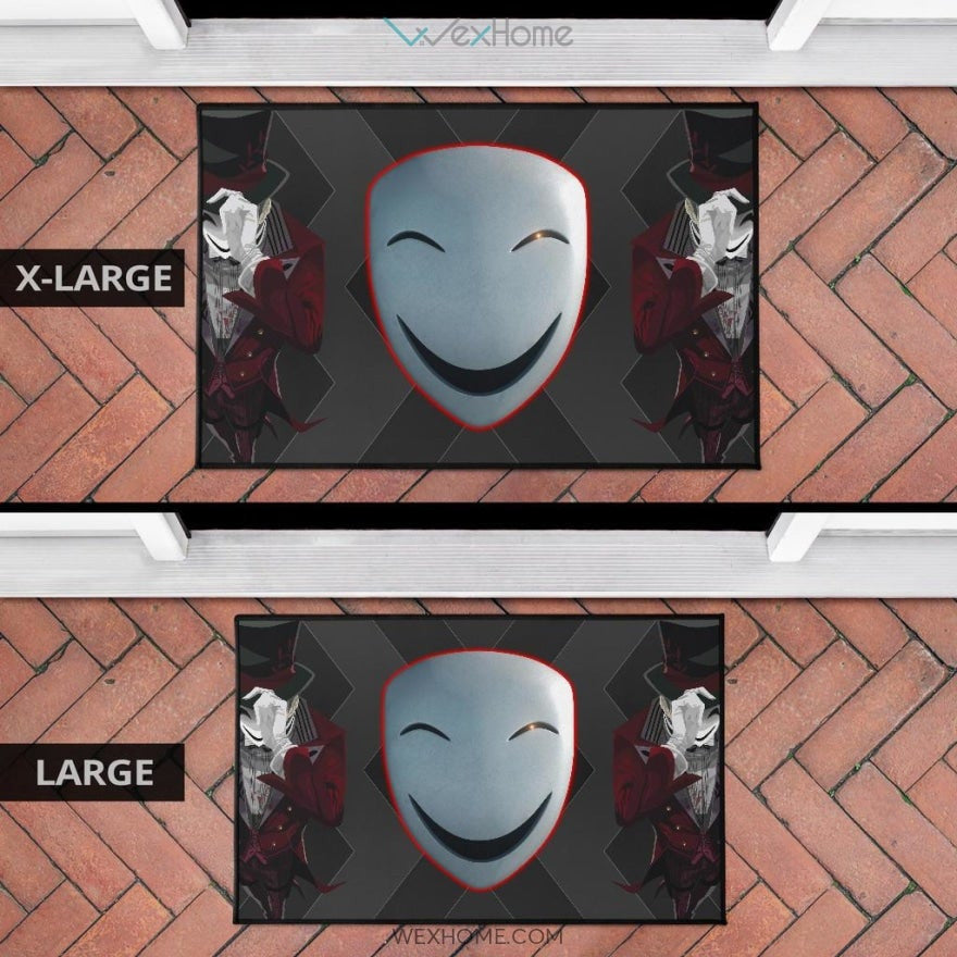 Horror Movie Hiruko Kagetane Black Bullet Smiling Mask Door Mat Home Decor