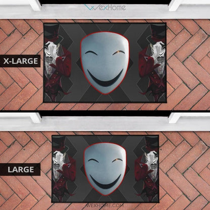 Horror Movie Hiruko Kagetane Black Bullet Smiling Mask Door Mat Home Decor