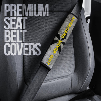 US Independence Day Americans Never Quit Eagle With Flag Seat Belt Covers