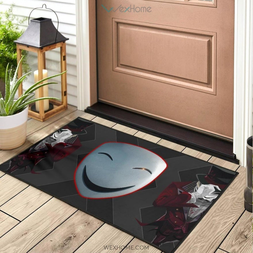 Horror Movie Hiruko Kagetane Black Bullet Smiling Mask Door Mat Home Decor