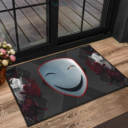 Horror Movie Hiruko Kagetane Black Bullet Smiling Mask Door Mat Home Decor
