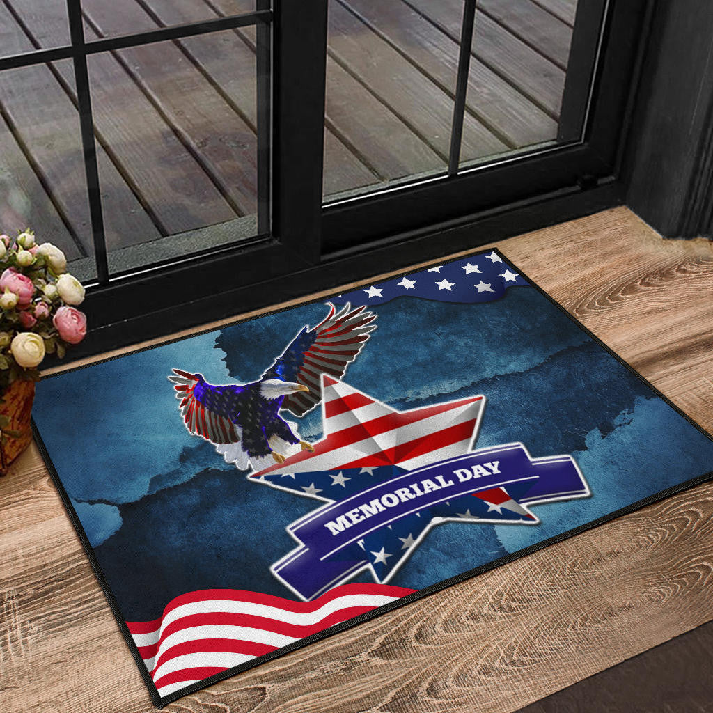 US Independence Day Eagle Standing On US Flag Star Door Mat Home Decor