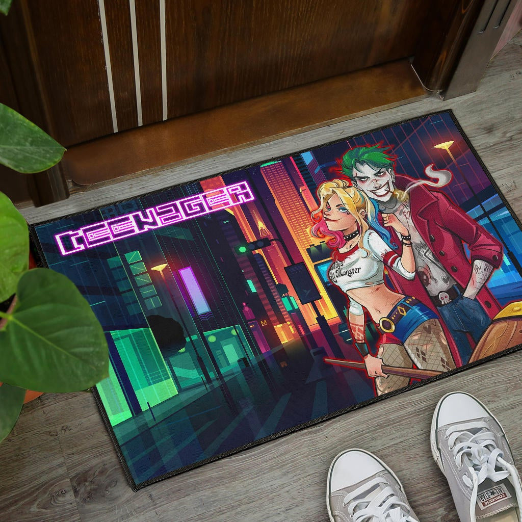 Horror Movie Teenager Joker And Harley Quinn Modern City Door Mat Home Decor