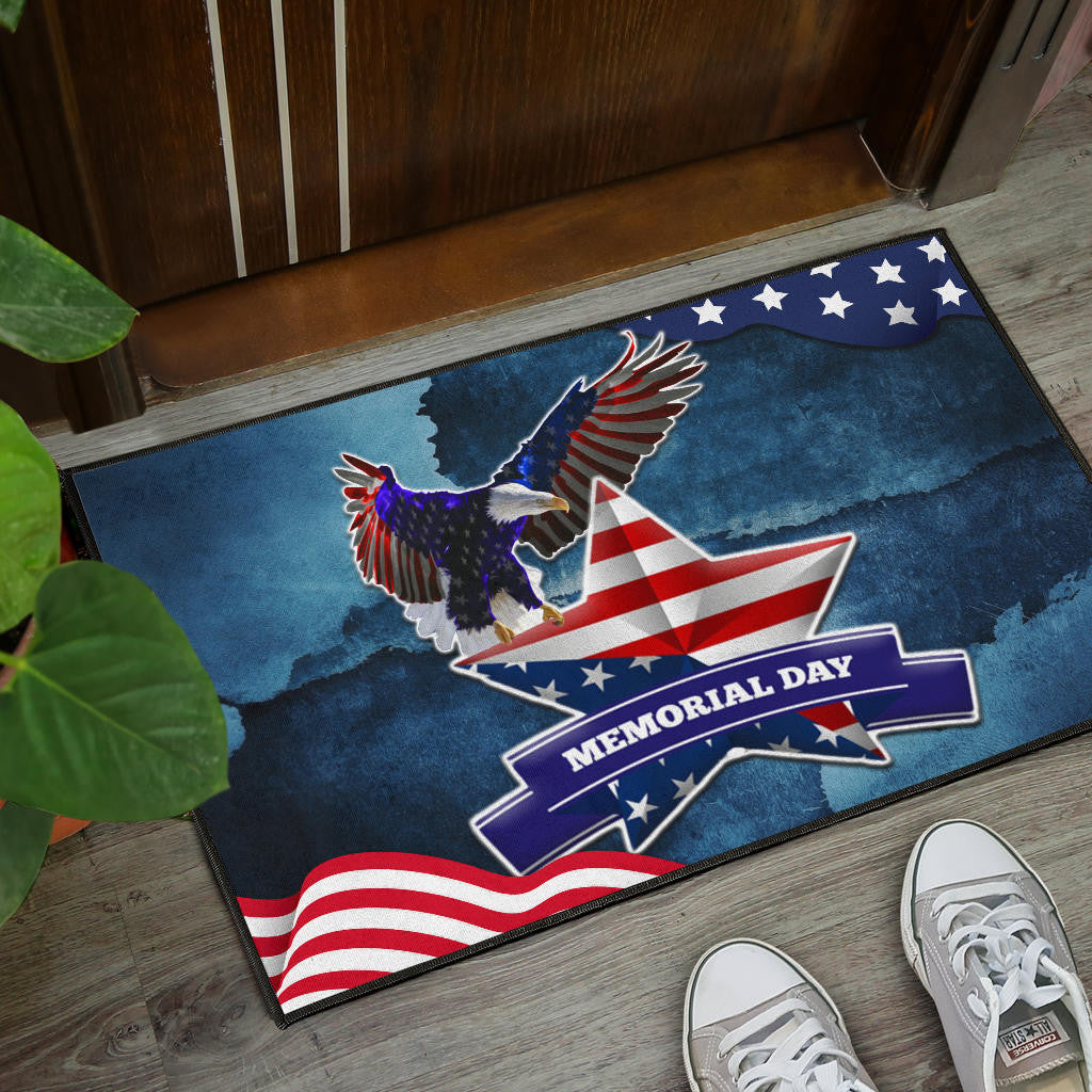 US Independence Day Eagle Standing On US Flag Star Door Mat Home Decor