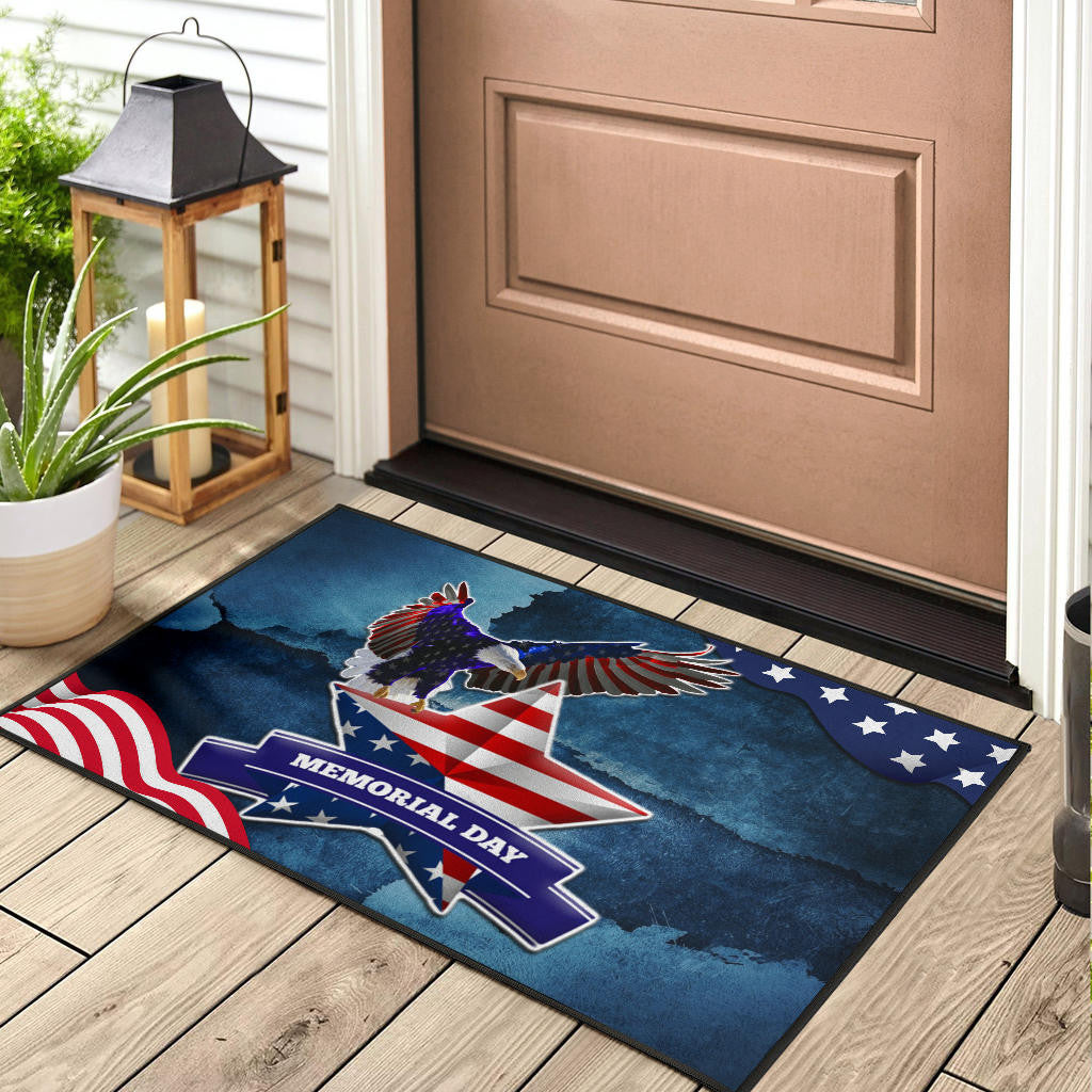 US Independence Day Eagle Standing On US Flag Star Door Mat Home Decor