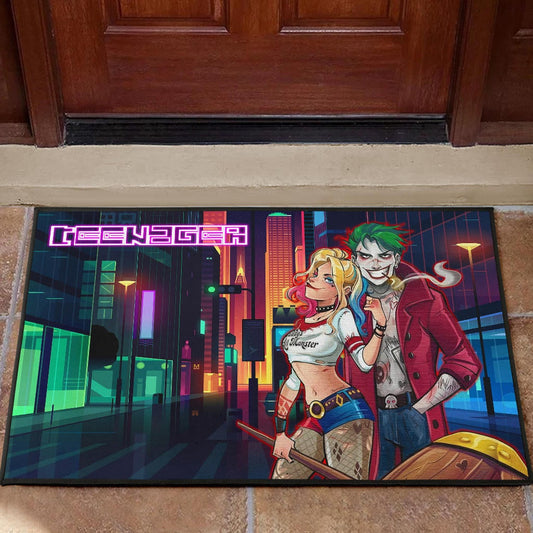 Horror Movie Teenager Joker And Harley Quinn Modern City Door Mat Home Decor
