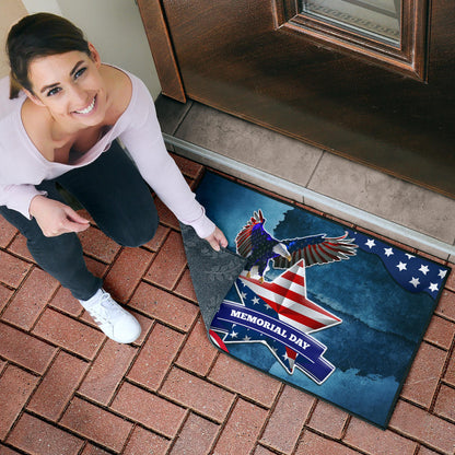 US Independence Day Eagle Standing On US Flag Star Door Mat Home Decor