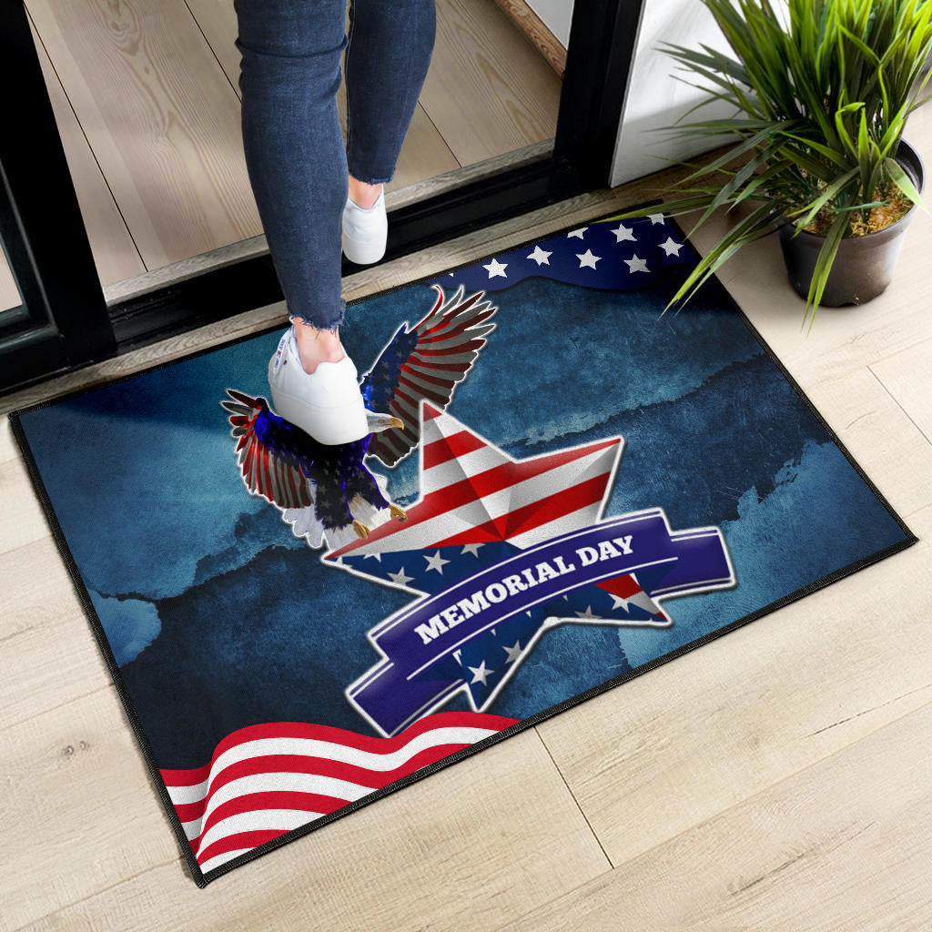 US Independence Day Eagle Standing On US Flag Star Door Mat Home Decor