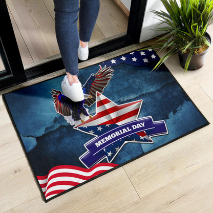US Independence Day Eagle Standing On US Flag Star Door Mat Home Decor