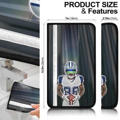Dallas Football Cowboys American Player 88 Brown Stars Holding Rugby Ball Seat Belt Covers