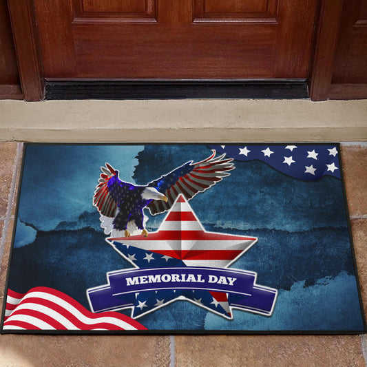 US Independence Day Eagle Standing On US Flag Star Door Mat Home Decor