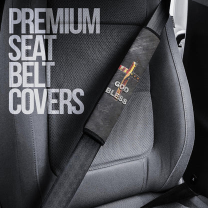 US Independence Day Eagle Emerging From Claw Scratch God Bless Seat Belt Covers