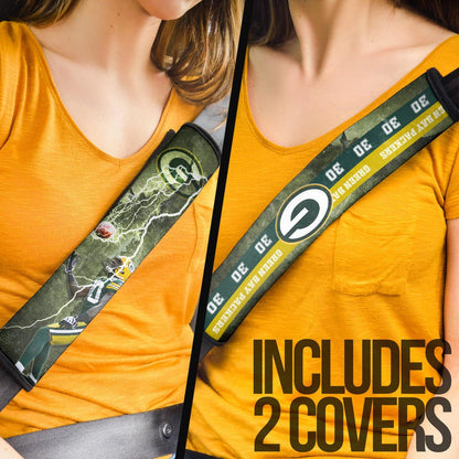 Green Bay Packers American Football Ahman Green 30 Lightning Rugby Ball Seat Belt Covers
