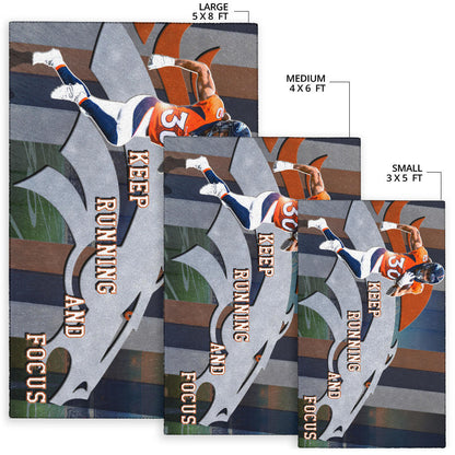 Denver American Football Broncos Keep Running And Focus Area Rug Home Decor