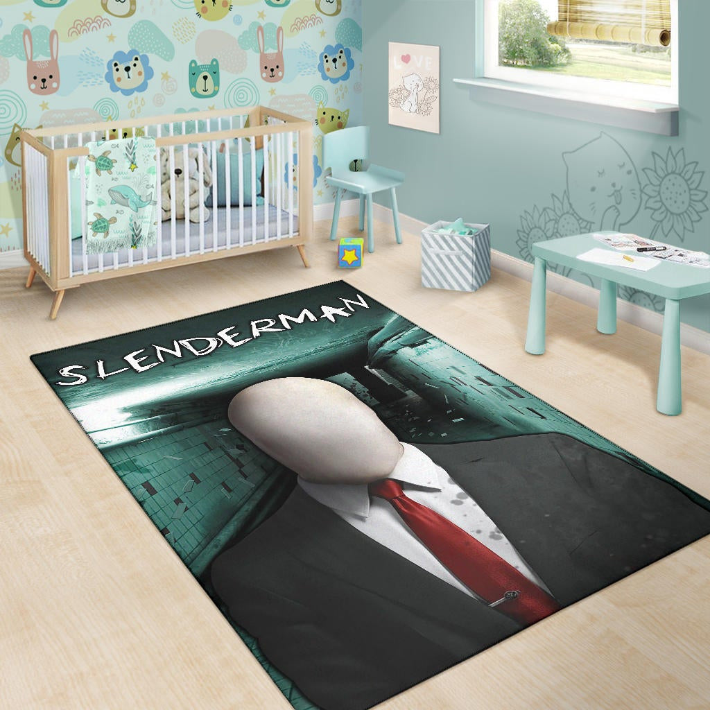 Horror Movie Slenderman Suit Underground Area Rug Home Decor