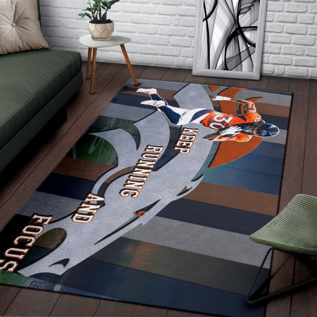Denver American Football Broncos Keep Running And Focus Area Rug Home Decor