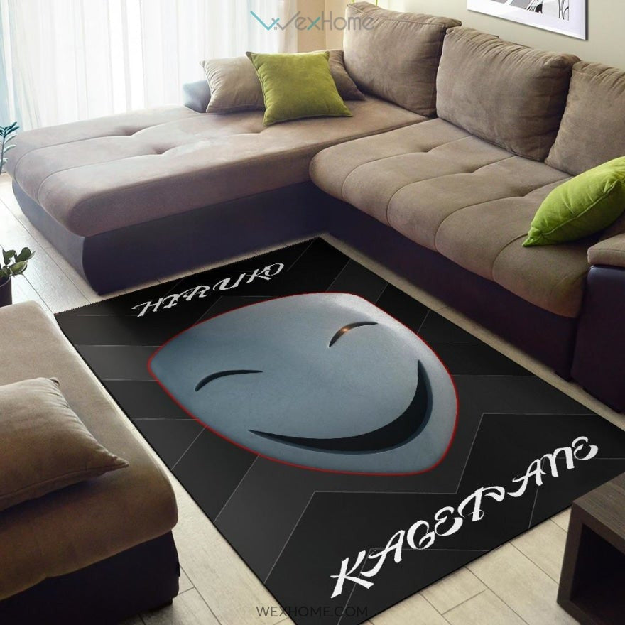 Horror Movie Hiruko Kagetane Black Bullet Smiling Mask Area Rug Home Decor