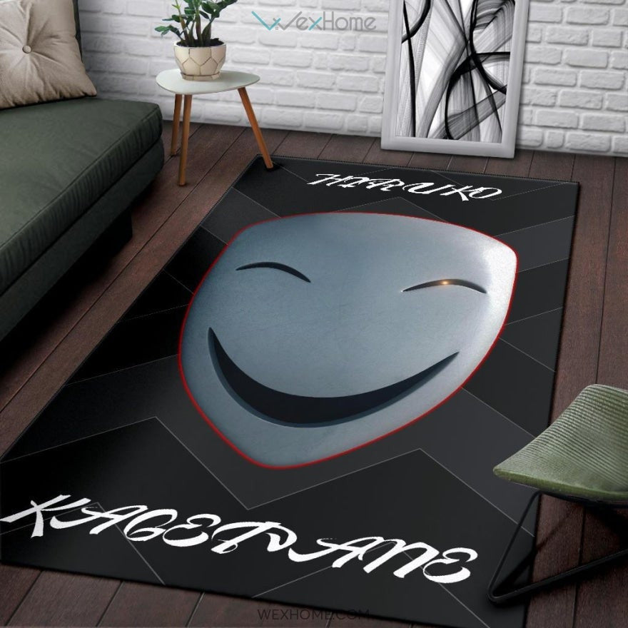 Horror Movie Hiruko Kagetane Black Bullet Smiling Mask Area Rug Home Decor