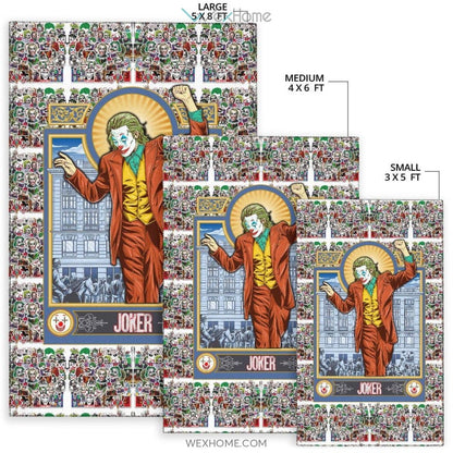 Horror Movie Joker Dancing Joker Face Cards Patterns Area Rug Home Decor