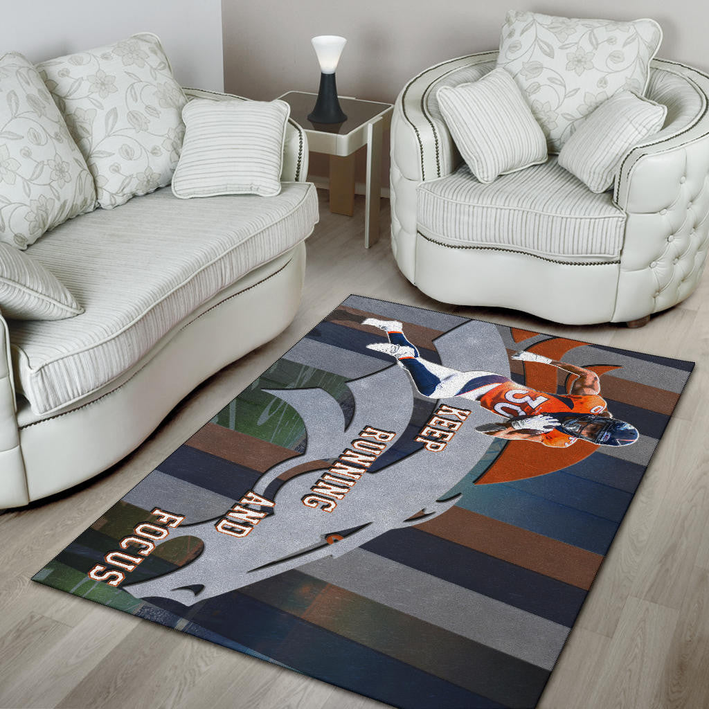 Denver American Football Broncos Keep Running And Focus Area Rug Home Decor