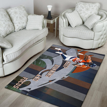 Denver American Football Broncos Keep Running And Focus Area Rug Home Decor