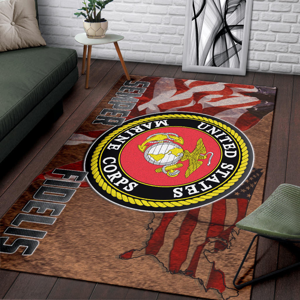 US Independence Day US Marine Corps Semper Fidelis Area Rug Home Decor