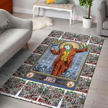 Horror Movie Joker Dancing Joker Face Cards Patterns Area Rug Home Decor