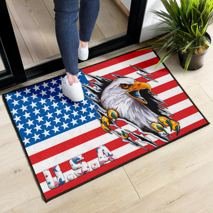US Independence Day Bald Eagle Breaking Though Claw Scratch Door Mat Home Decor