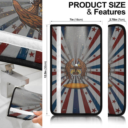 US Independence Day Flying Eagle Claw Loyalty US Flag Spiral Seat Belt Covers