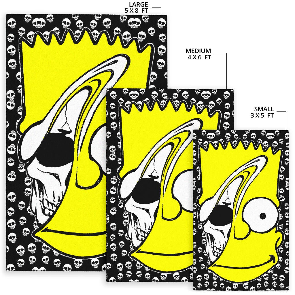 Skull Under Bart Simpson Head Tiny Skull Patterns Area Rug Home Decor