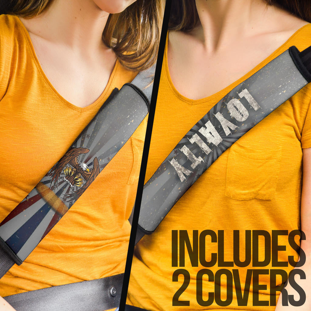 US Independence Day Flying Eagle Claw Loyalty US Flag Spiral Seat Belt Covers