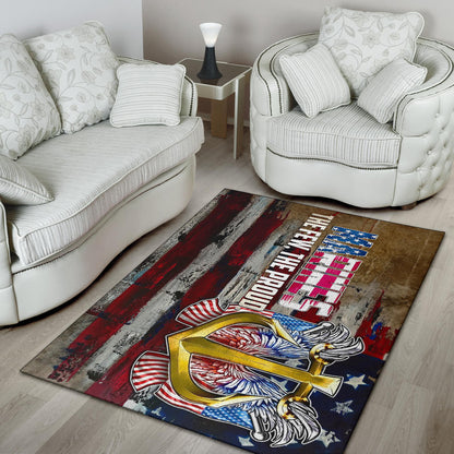 US Independence Day Marines Golden Ancor The Few The Proud Area Rug Home Decor
