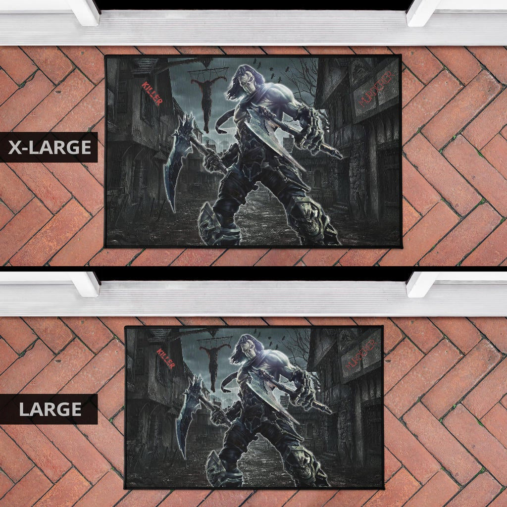 Horror Movie Thanatos With Skull Face Scary Night Door Mat Home Decor