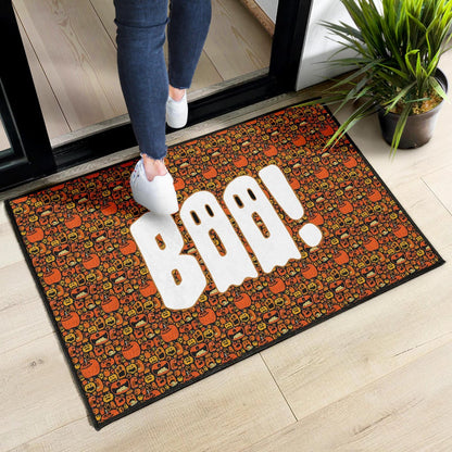 Boo!! Halloween Pumpkin Doodle Patterns Door Mat Home Decor