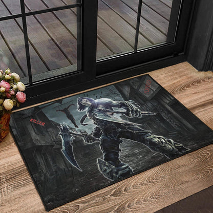 Horror Movie Thanatos With Skull Face Scary Night Door Mat Home Decor