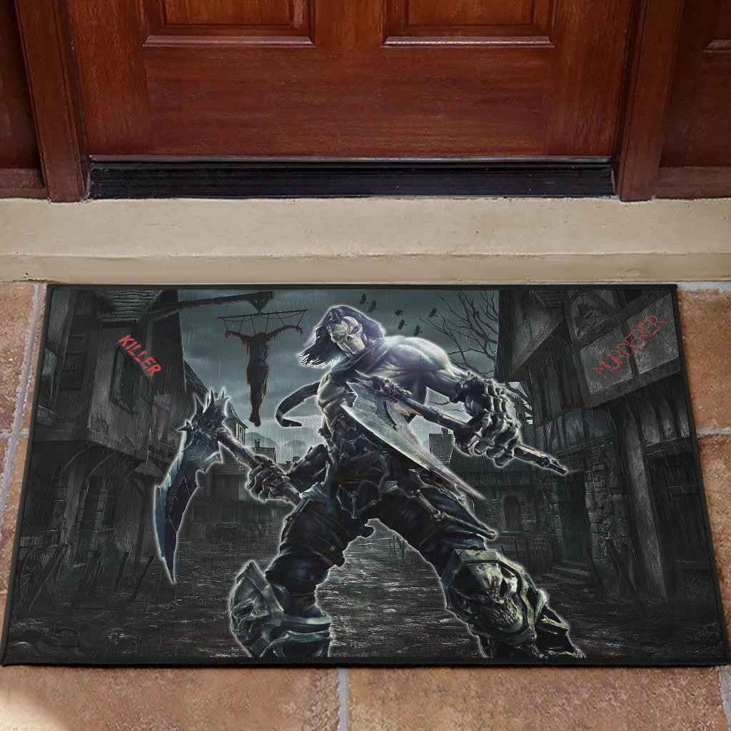 Horror Movie Thanatos With Skull Face Scary Night Door Mat Home Decor