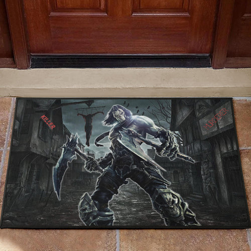 Horror Movie Thanatos With Skull Face Scary Night Door Mat Home Decor