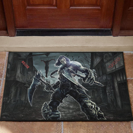 Horror Movie Thanatos With Skull Face Scary Night Door Mat Home Decor