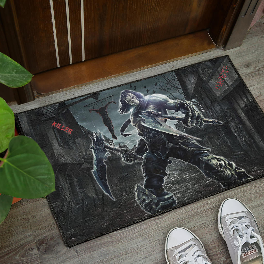 Horror Movie Thanatos With Skull Face Scary Night Door Mat Home Decor