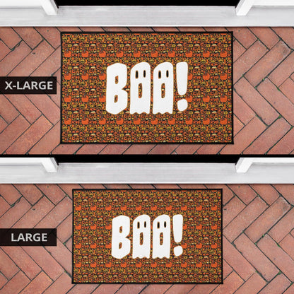Boo!! Halloween Pumpkin Doodle Patterns Door Mat Home Decor