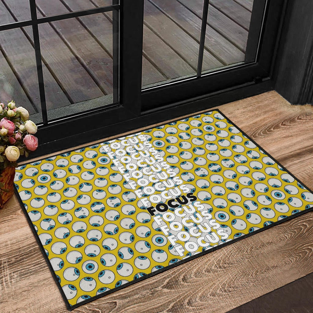 Focus Text In Column Eye Patterns Yellow Door Mat Home Decor