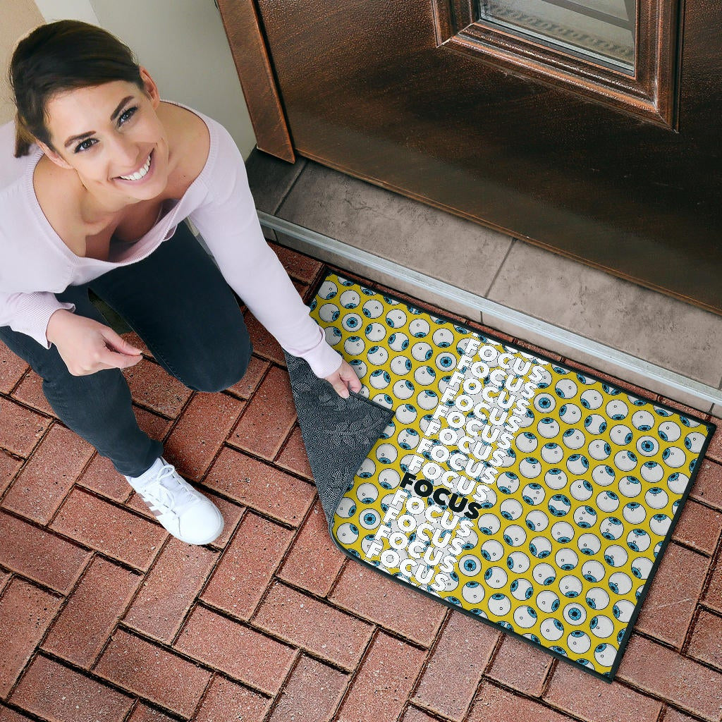Focus Text In Column Eye Patterns Yellow Door Mat Home Decor
