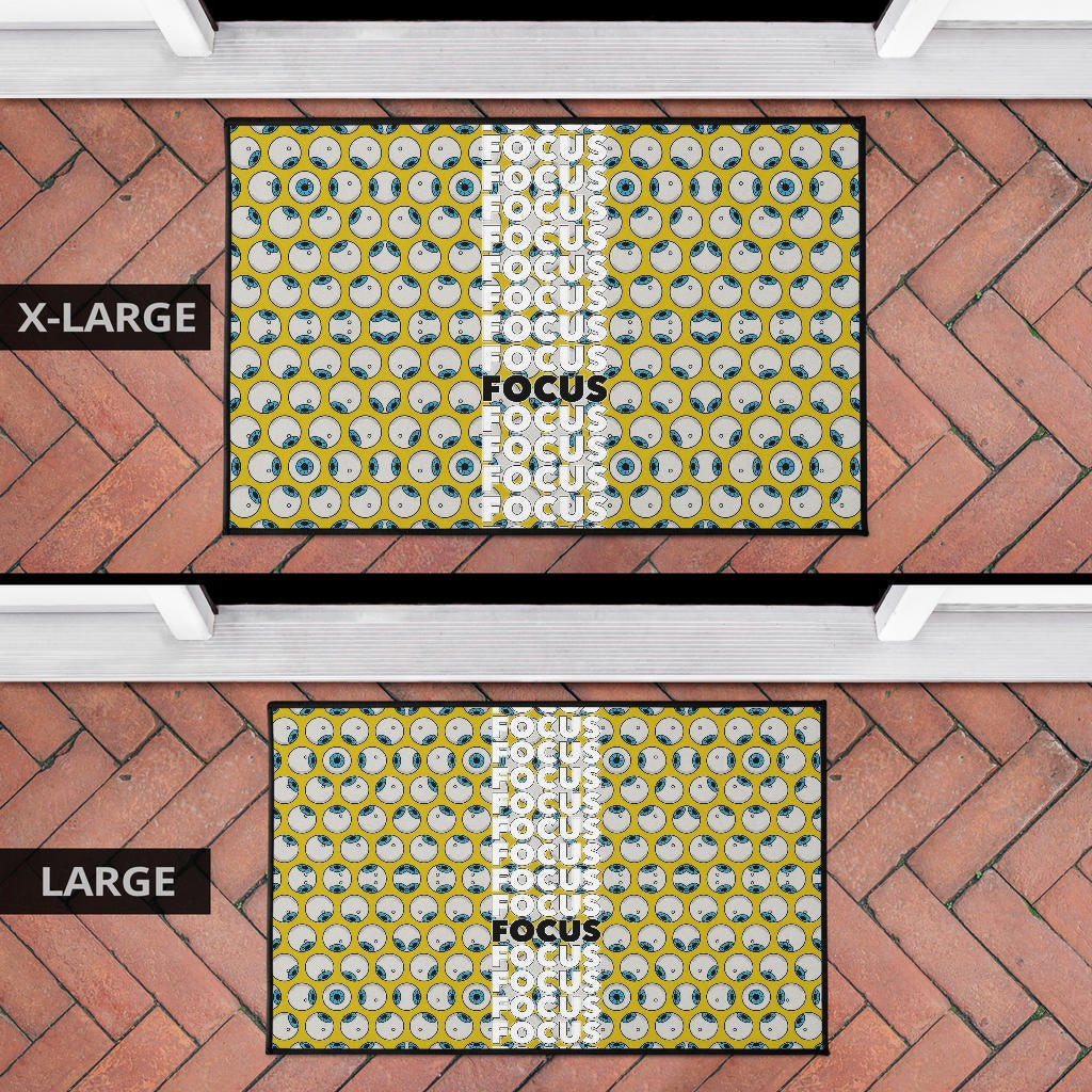 Focus Text In Column Eye Patterns Yellow Door Mat Home Decor