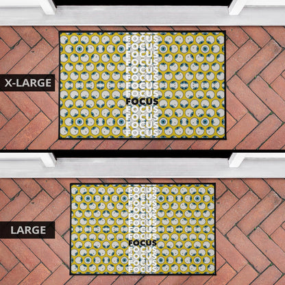 Focus Text In Column Eye Patterns Yellow Door Mat Home Decor