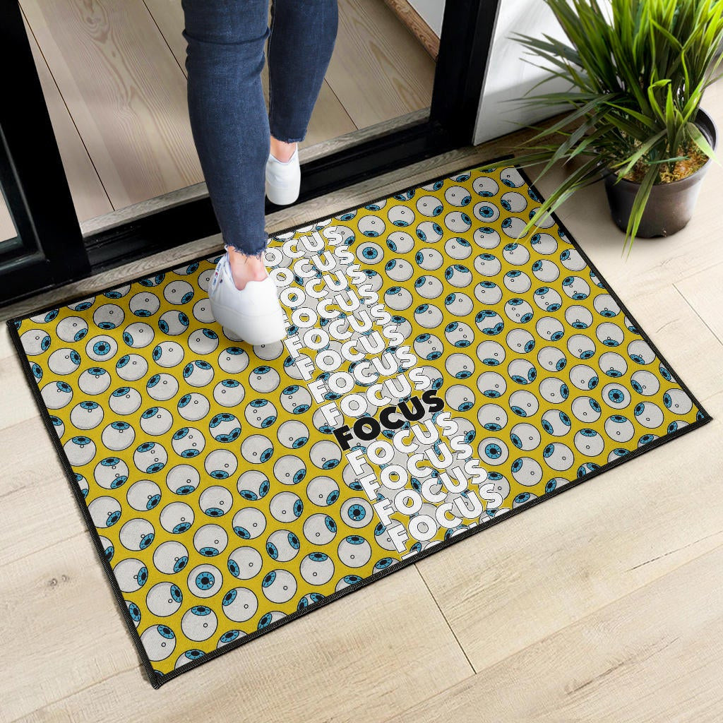 Focus Text In Column Eye Patterns Yellow Door Mat Home Decor