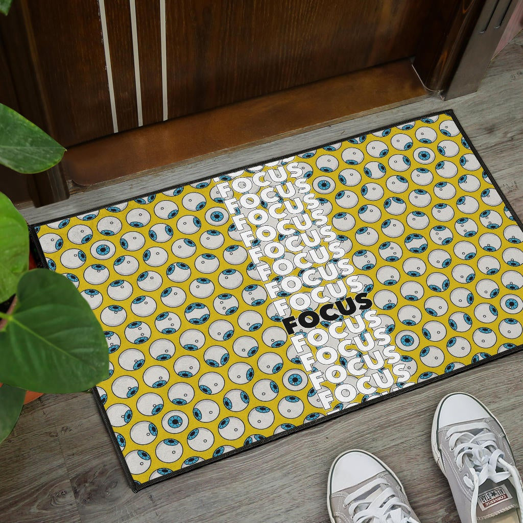 Focus Text In Column Eye Patterns Yellow Door Mat Home Decor