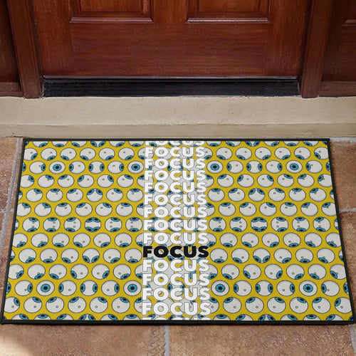 Focus Text In Column Eye Patterns Yellow Door Mat Home Decor