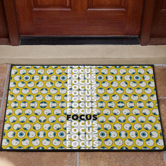 Focus Text In Column Eye Patterns Yellow Door Mat Home Decor